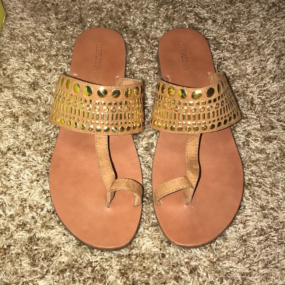Merona gold and brown sandals